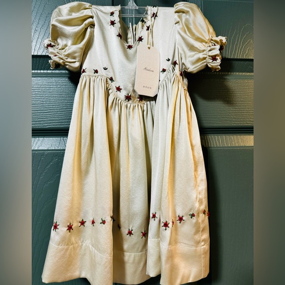 ❤️ DOEN HERITAGE 2T SUKI SILK EASTER PARTY DRESS VINTAGE INSPIRED EMBROIDERED - Picture 4 of 10